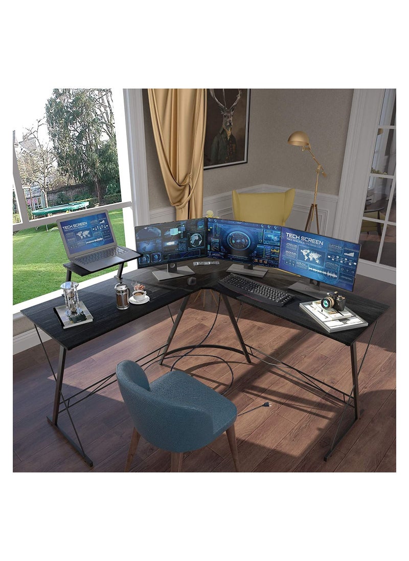 L-Shaped Desk Computer Corner Table 51 inch Home Gaming Desk Office Writing Workstation with Large Monitor Stand Space-Saving Easy to Assemble with Power Outlet - pzsku/ZF85EFE0A44C99214BAB1Z/45/_/1693750888/09aa75f9-36fb-4e09-9275-fec01f8ebe97