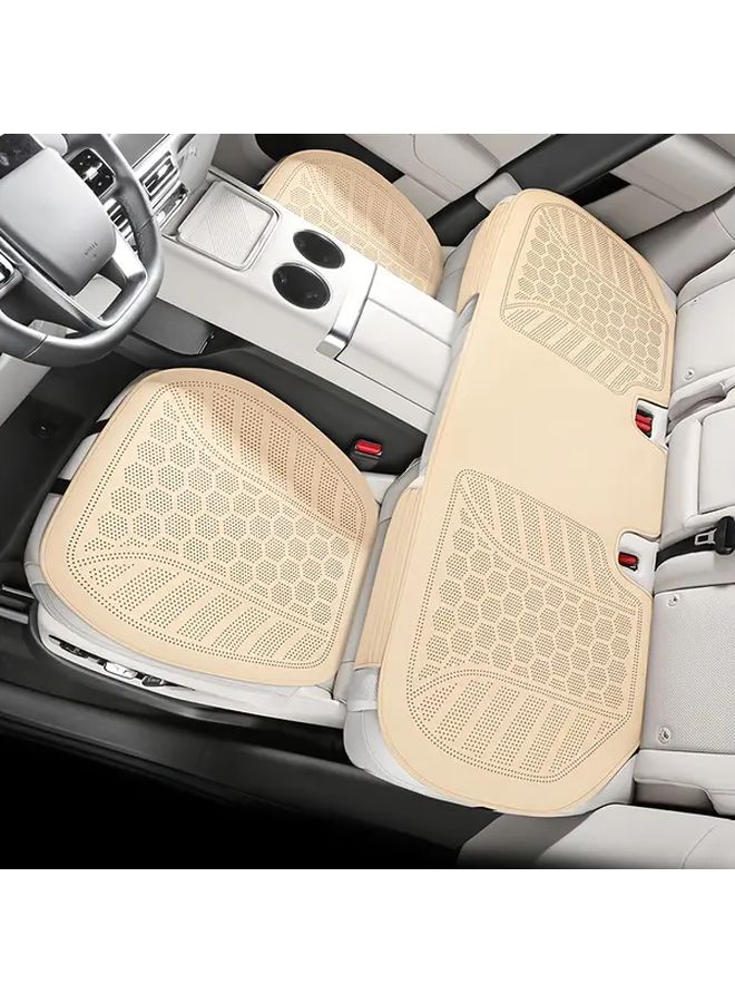 Vitality Orange PU Leather Car Seat Cover Set Front Row with Lumbar Support - Image 5