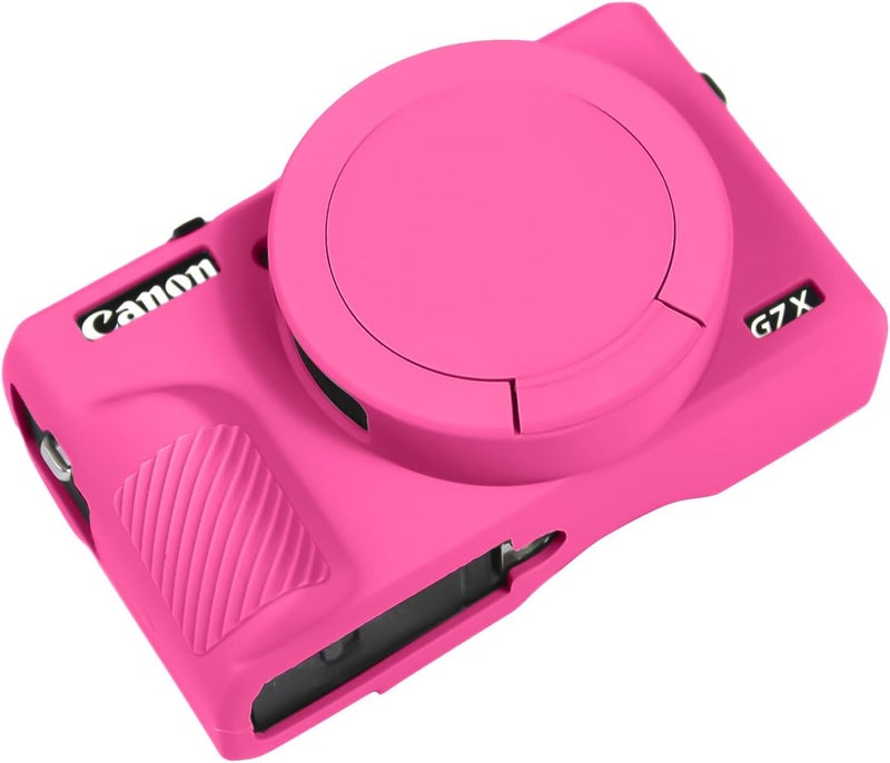 Easy Hood Case for Canon Powershot G7 X Mark III Digital Camera, Soft Silicone Protective Cover with Removable Lens Cover for Canon Powershot G7X Mark III DSLR Camera (Rose) - Image 1