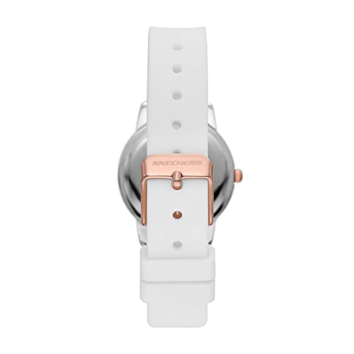 Skechers Women's Anaheim Quartz Three-Hand Watch, Color: Silver/Rose Gold, White (Model: SR6235) - Image 3