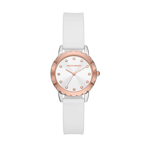 Skechers Women's Anaheim Quartz Three-Hand Watch, Color: Silver/Rose Gold, White (Model: SR6235) - Image 1