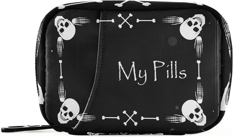Skull Pill Organizer Bag for Adults