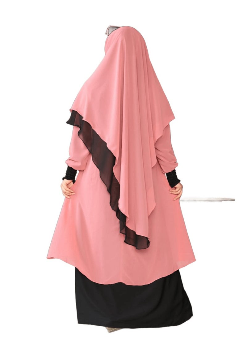 Gamal sons - Edna material is crepe in chiffon, crepe in chiffon, it consists of 4 pieces, a niqab, a veil, a ribbon, and an abaya. The size can be worn up to 90 kilos for women. - Image 1