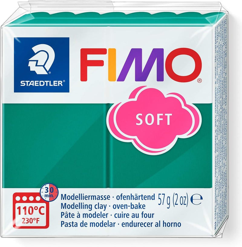 STAEDTLER FIMO Soft Polymer Clay - -Oven Bake Clay for Jewelry, Sculpting, Crafting, Emerald 8020-56 - Image 1