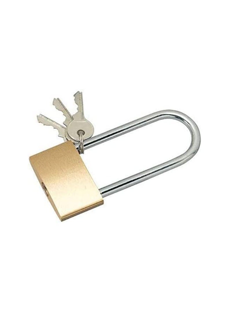 KNP KNP 25mm Brass Plated Long Shackle Padlock (4Pcs) is a secure and durable locking solution designed for indoor and outdoor use. 