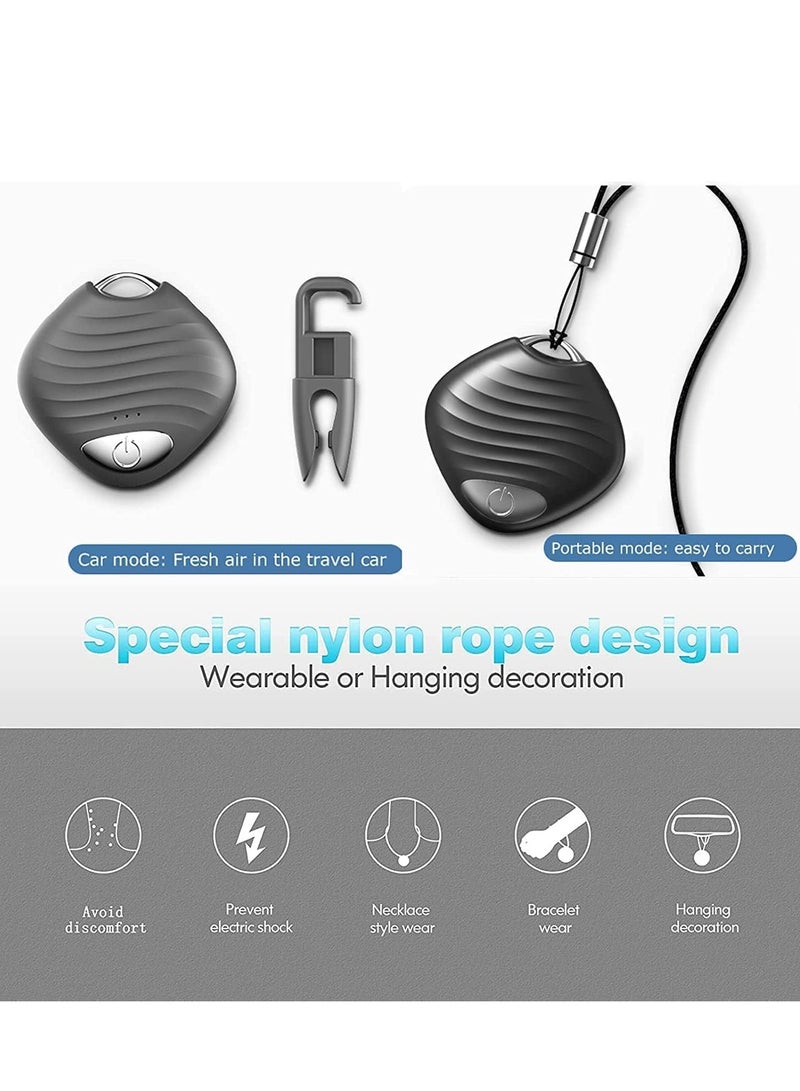 SYOSI Mini Air Purifier, Car Purifier, Wearable Air Purifier Necklace, Portable Car Air Filter, Odor Elimination Tool, Removing Flower Powder and Dust, Air Filter for Traveling Car Sleep Running Walk  - Image 4