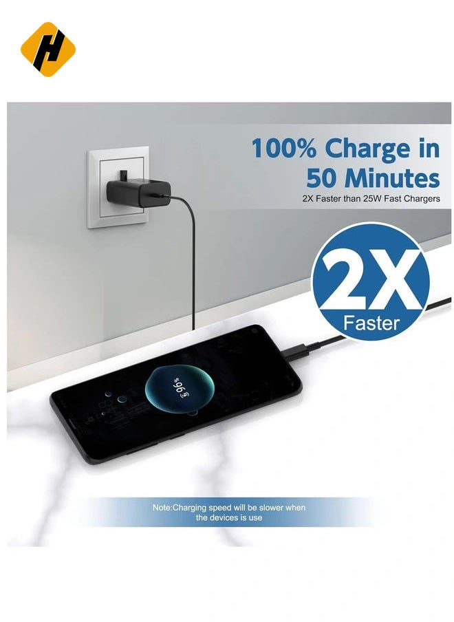 HuHa - 45W Super Fast for Samsung Galaxy S23 Ultra, S23+, S23, S22 Ultra 5G, S22+, S22, S20, S20 FE, S21, S10, A53, A33, A13, A03, M13 USB-C Phone Wall Plug for Samsung - Image 1