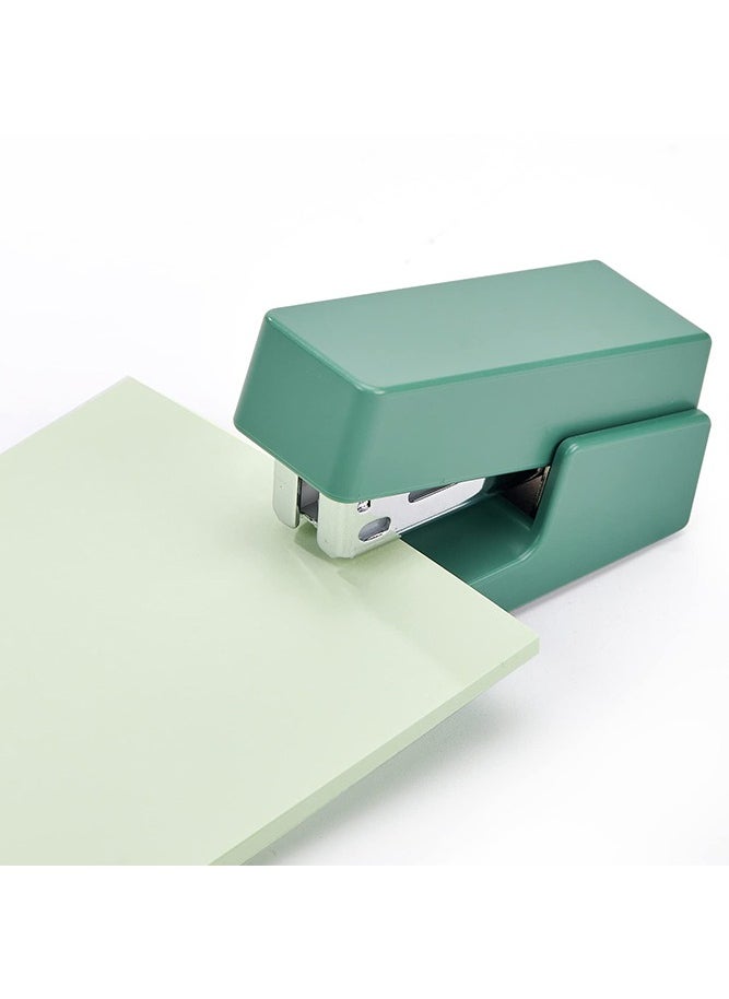 Deli - Mini Stapler with 830 Standard Staples, 16 Sheet Capacity Manual Stapler Desktop Stapler Children's Stapler for Student, Office, Green - Image 1