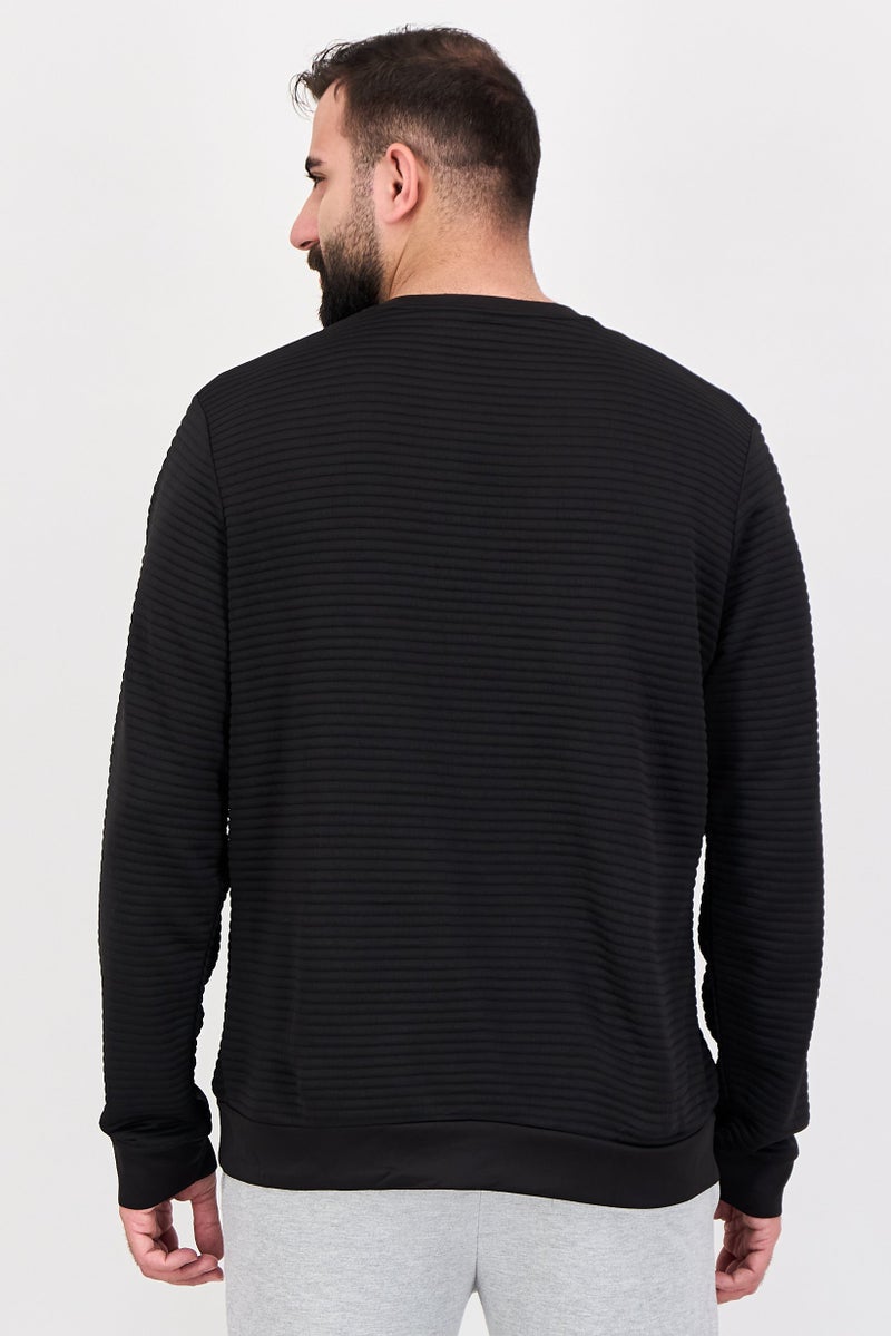 Apana Men Sportswear Fit Long Sleeve Outdoor Sweatshirt, Black - Image 3