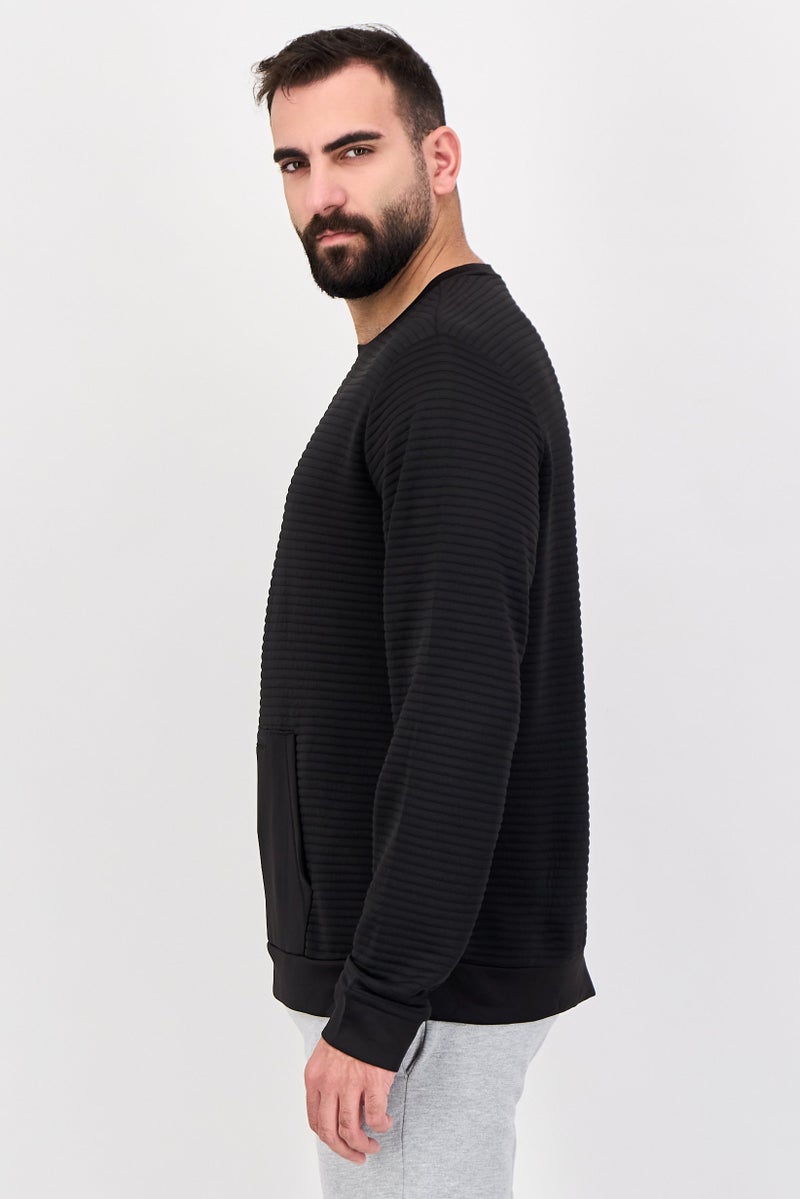 Apana Men Sportswear Fit Long Sleeve Outdoor Sweatshirt, Black - Image 2