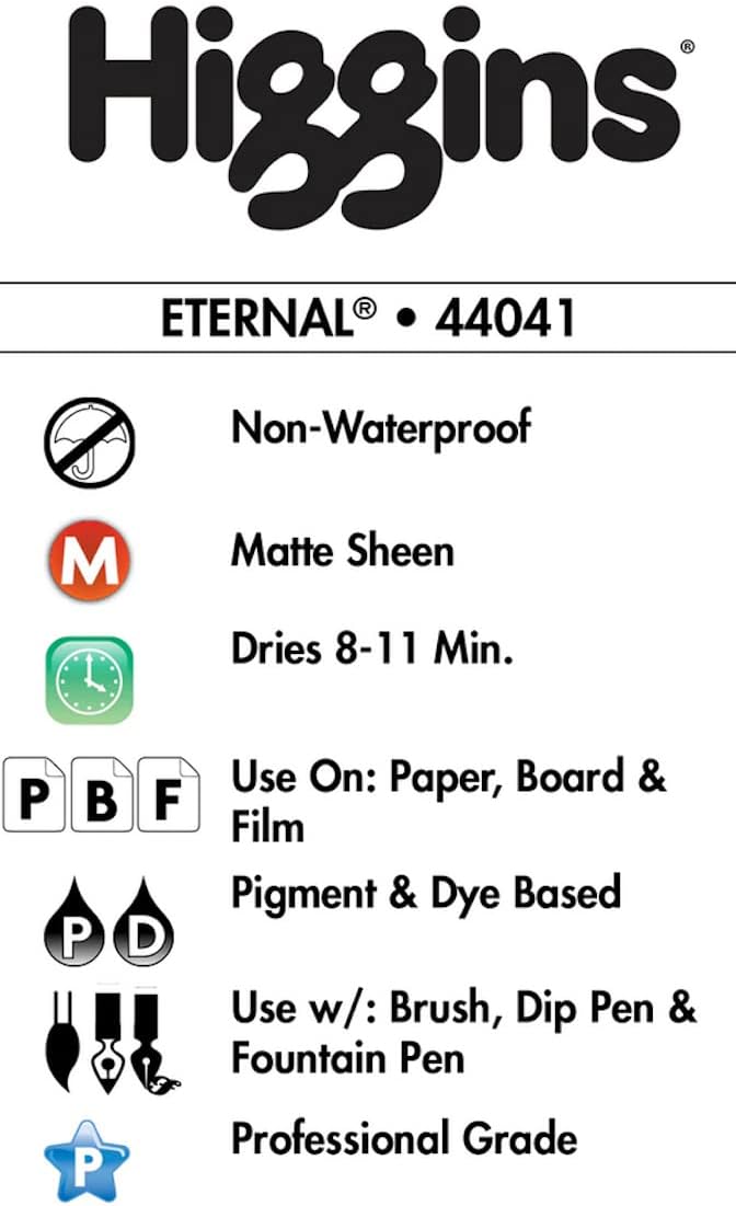 HigginS Black Eternal Ink, 2.5 Oz Bottle (44041) - Image 2