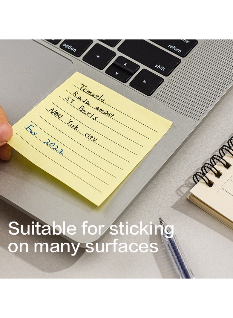 Deli ملاحظات لاصقة دلي EA045 1 قطعة، ورق 75 جرام، 76×76 مم، وردي، أصفر، أزرق، أخضر، 100 ورقة (4 دفاتر، 25 ورقة لكل دفتر)، قائمة المهام، سهل الإزالة، متنوع - Image 4