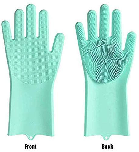 SEASPIRIT Magic Silicone Scrubbing Gloves, Scrub Cleaning Gloves with Scrubber for Dishwashing and Pet Grooming - Image 2