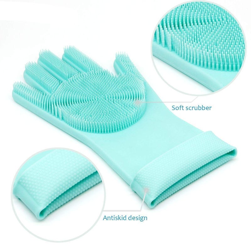 SEASPIRIT Magic Silicone Scrubbing Gloves, Scrub Cleaning Gloves with Scrubber for Dishwashing and Pet Grooming - Image 3