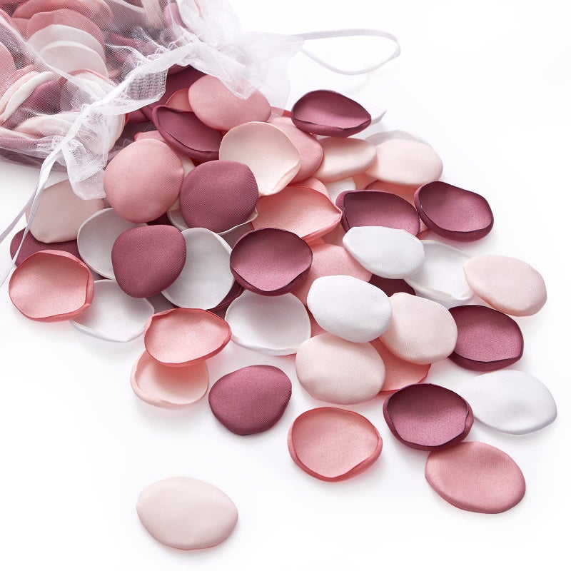 Serwalin 300Pcs Silk Pink Rose Petals Artificial Flower Petals for Wedding Peach Pink Petals Bulk for Anniversary DecorParty Romantic Decorations Table or Wedding Cake Decor5 Color Mixes