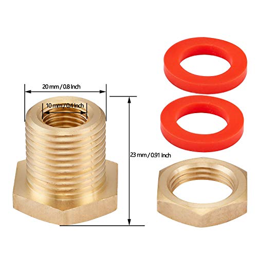 Litorange 4 PCS Brass Bulkhead Coupling Both End 1/4" NPT Female,Outer Diameter 3/4-16UNF Brass Bulk Head Pipe Fitting Bulkhead Tank Fitting Coupler Coupling,15/16" Length (Pack of 4) - Image 2