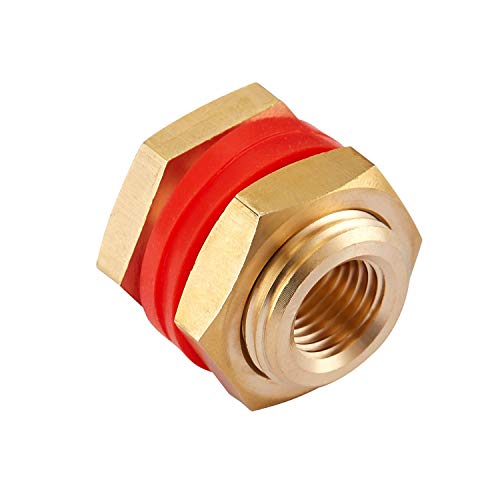Litorange 4 PCS Brass Bulkhead Coupling Both End 1/4" NPT Female,Outer Diameter 3/4-16UNF Brass Bulk Head Pipe Fitting Bulkhead Tank Fitting Coupler Coupling,15/16" Length (Pack of 4) - Image 4