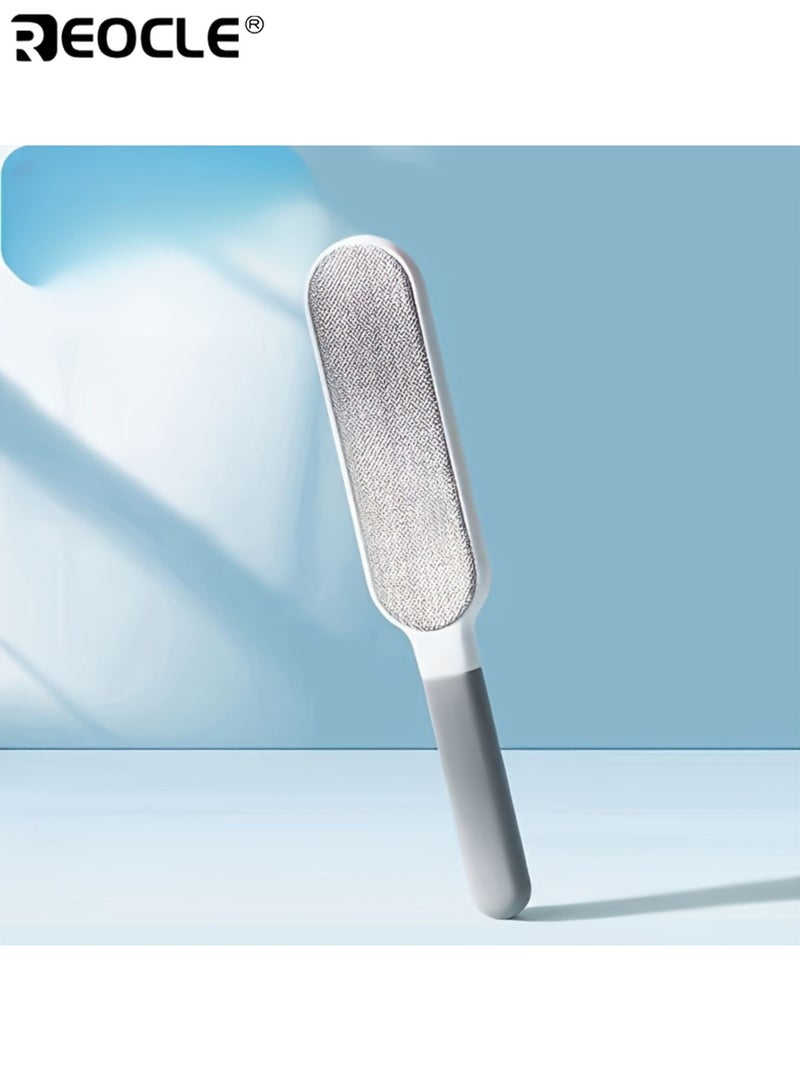 REOCLE Dual Sided Dusting Brush with Static Eliminator and Reusable Design Pet Hair Remover with Plastic Handle for Furniture Bedding Carpet Cleaning - Image 2