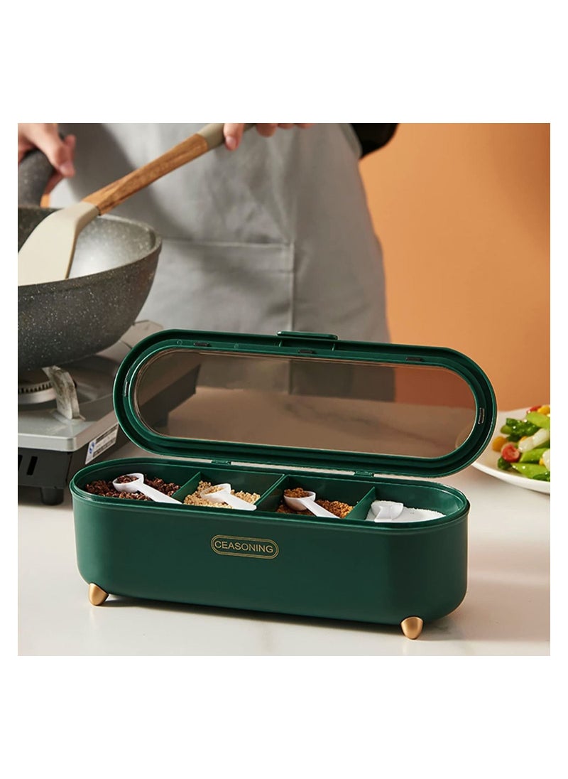 Arabest - Condiment Container, 4-Compartment Seasoning Jar Storage Container, Contains 4 Tablespoons. These Spice Jars are Used to Store Spices, Seasonings, Sugar, Salt and Pepper - Image 1