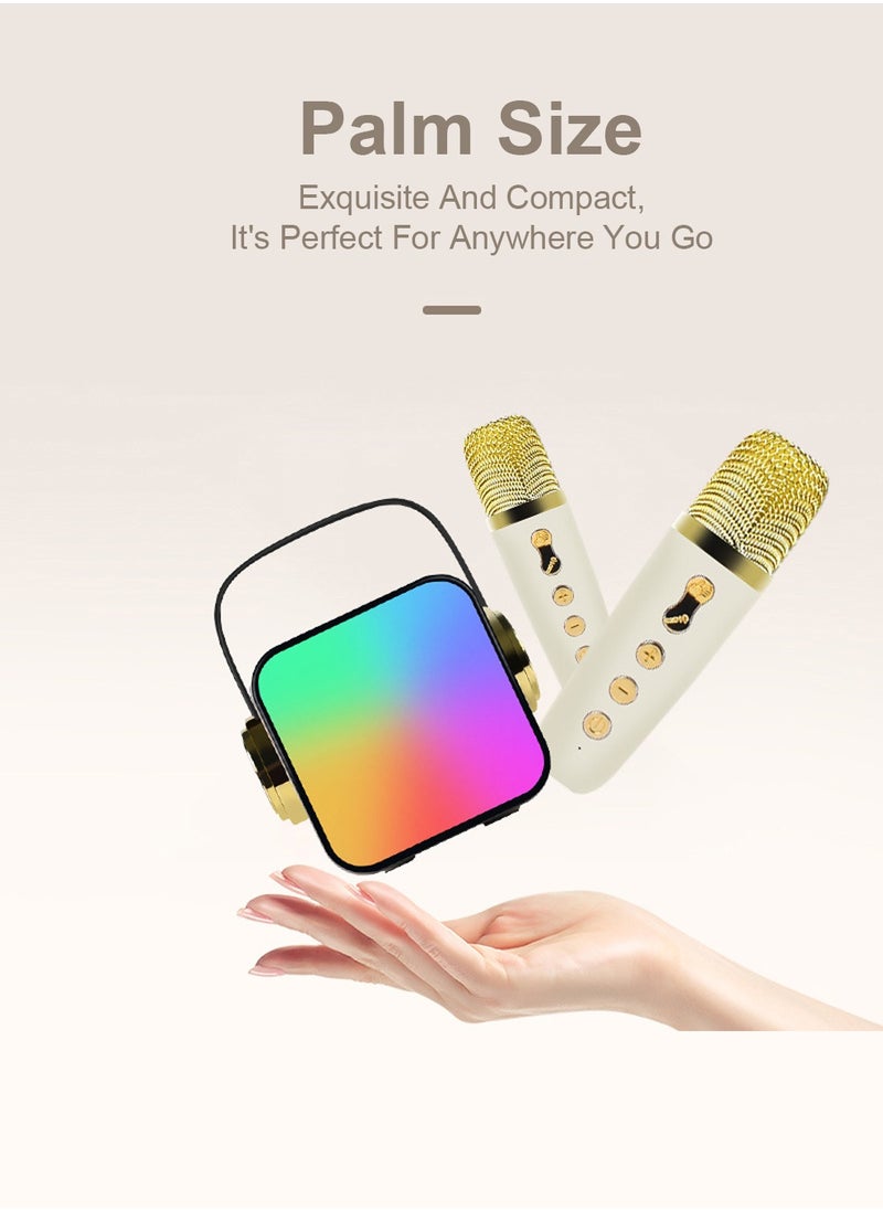 Glanfen Bluetooth Karaoke Speakers with 2 Pack Wirless Microphone and Colorful LED Light for Home Outdoor Party  - Image 3
