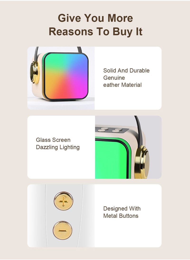 Glanfen Bluetooth Karaoke Speakers with 2 Pack Wirless Microphone and Colorful LED Light for Home Outdoor Party  - Image 4