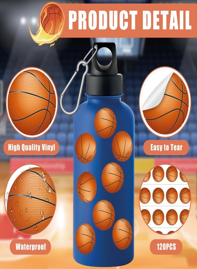 sodknow 120 Pcs Basketball Stickers Vinyl, Basketball Stickers for Water Bottle Kids Girls Boys, Sports Ball Decals Waterproof for Basket ball Sports Party Favor Supply Reward Pride Planner Calendar DIY Craft - Image 3