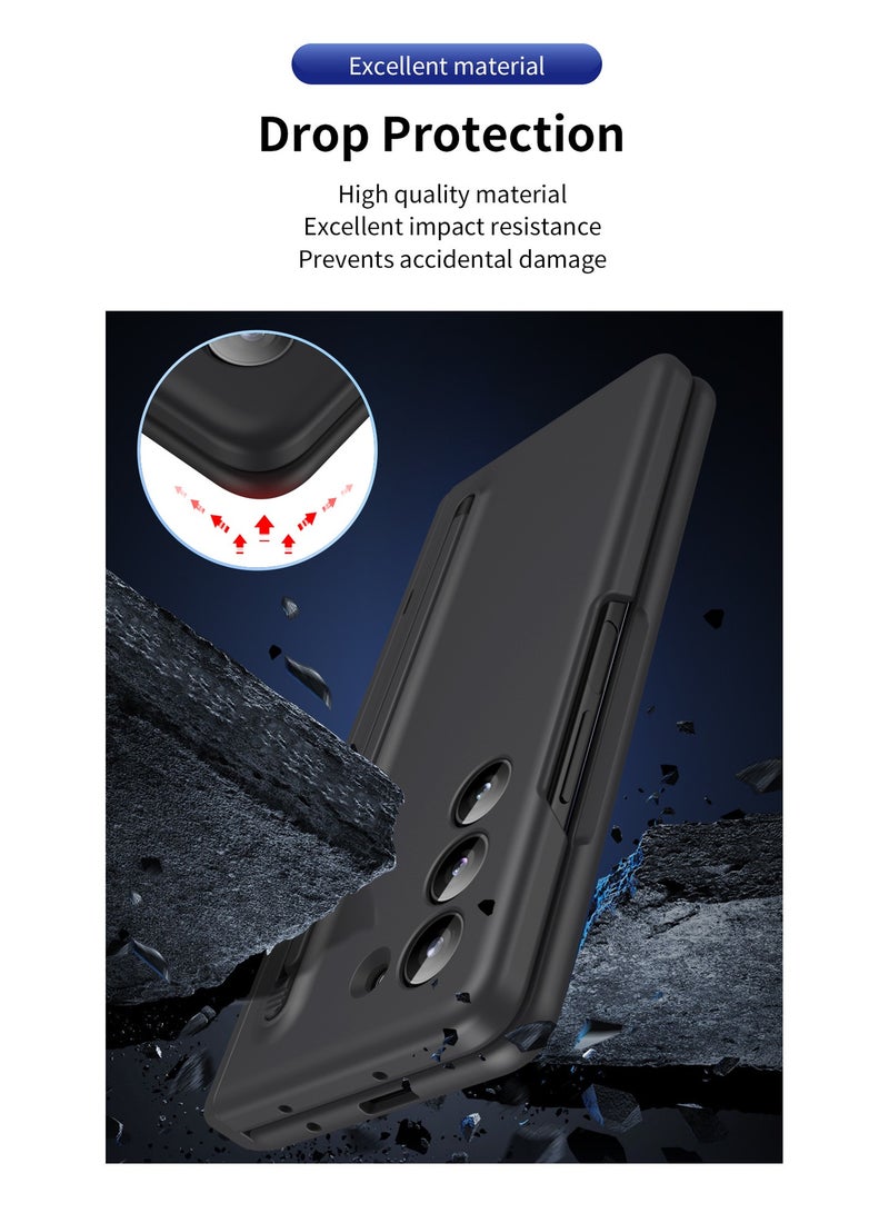 Samsung Galaxy Z Fold 7 Phone Case with Pen Holder and Pen, Hinge Protection, Built-in Screen Protector and Kickstand Protection, Shockproof and Anti-Fingerprint Phone Case - Image 5