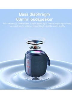 Yesido YSW14 Wireless Bluetooth Speaker with Deep Bass 66mm Driver, RGB Ambient Light Strip, USB & SD Card Support – Portable Stereo Sound System with Dual Playback Modes & 1200mAh Rechargeable Battery – Compact Outdoor Speaker – Blue  - Image 3