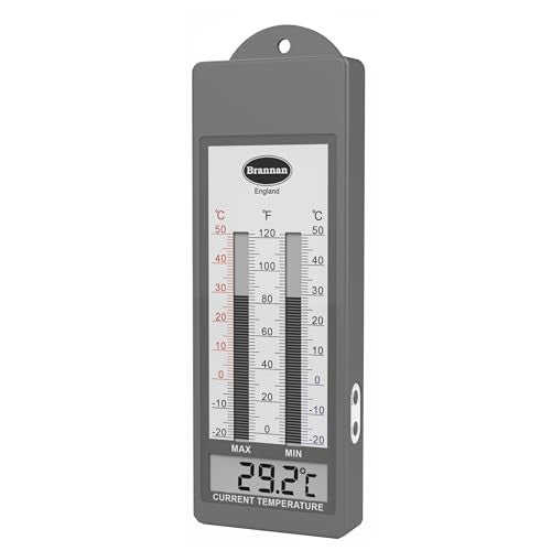 Brannan Waterproof Max Min Greenhouse Thermometer - Maximum Minimum Recording Thermometer Greenhouse Garden Outdoor Indoor - Image 1