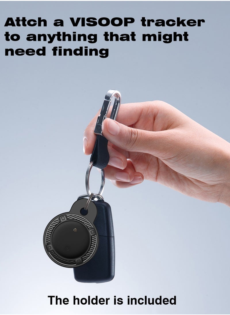 XQOOPS XQOOPS Air Tags with Holder Case, Smart Bluetooth Tracker Compatible with Find My(iOS Only), Item Finder Locator for Pets/Keys/Bags/Luggage Suitcases, Replaceable Battery Waterproof Black-1Pack  - Image 2