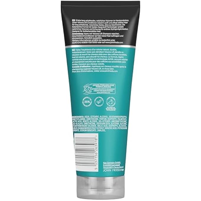 John Frieda - VOLUME LIFT CONDITIONER - CONTENT 250ML - VOLUME & CURL FOR FINE HAIR - NOT WEIGHING - Image 3