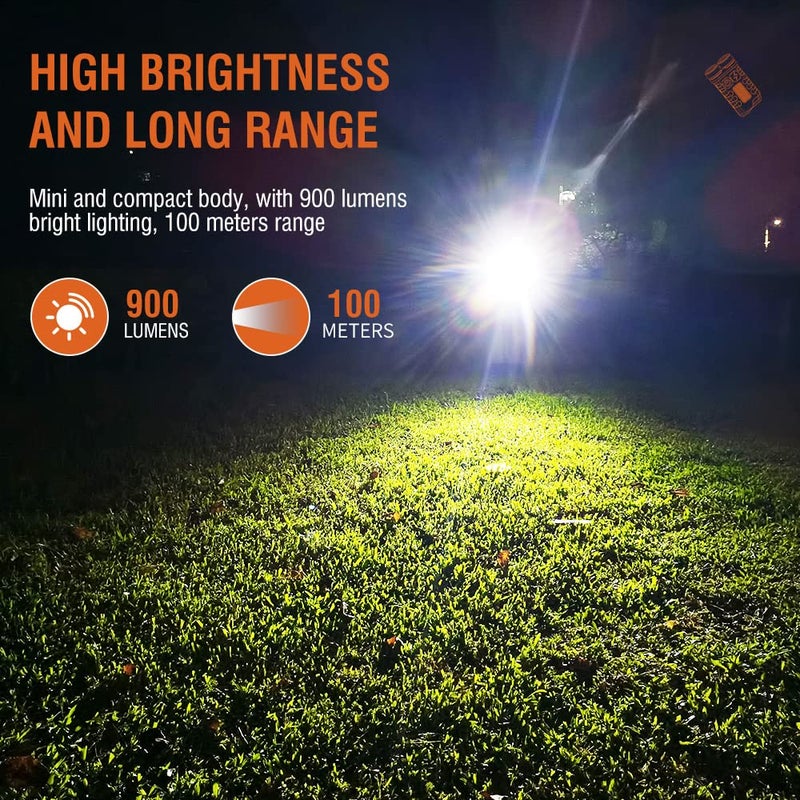 BORUIT V3 Small Powerful EDC Flashlight with Red UV Blue Light -Super Brigh Rechargeable Mini Pocket LED Keychain Flash Light - 10 Mode, USB-C, IP65 Waterproof, Magnet - Image 3