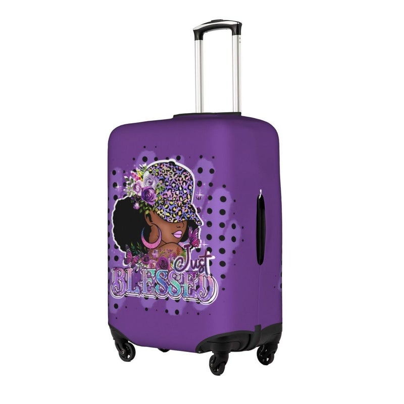 Travel Suitcase Protector African American Girl Elastic Protective Washable Luggage Cover With Concealed Zipper Suitable For 18-32 Inch(L (for 25-28 inch luggage)) - Image 2