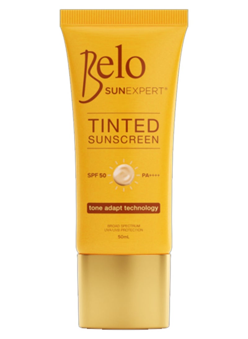 Belo - Tinted Sunscreen Spf 50 Pa++++ Tone Adapt Technology Broad Spectrum Uca/uvb Protection 50ml - Image 1