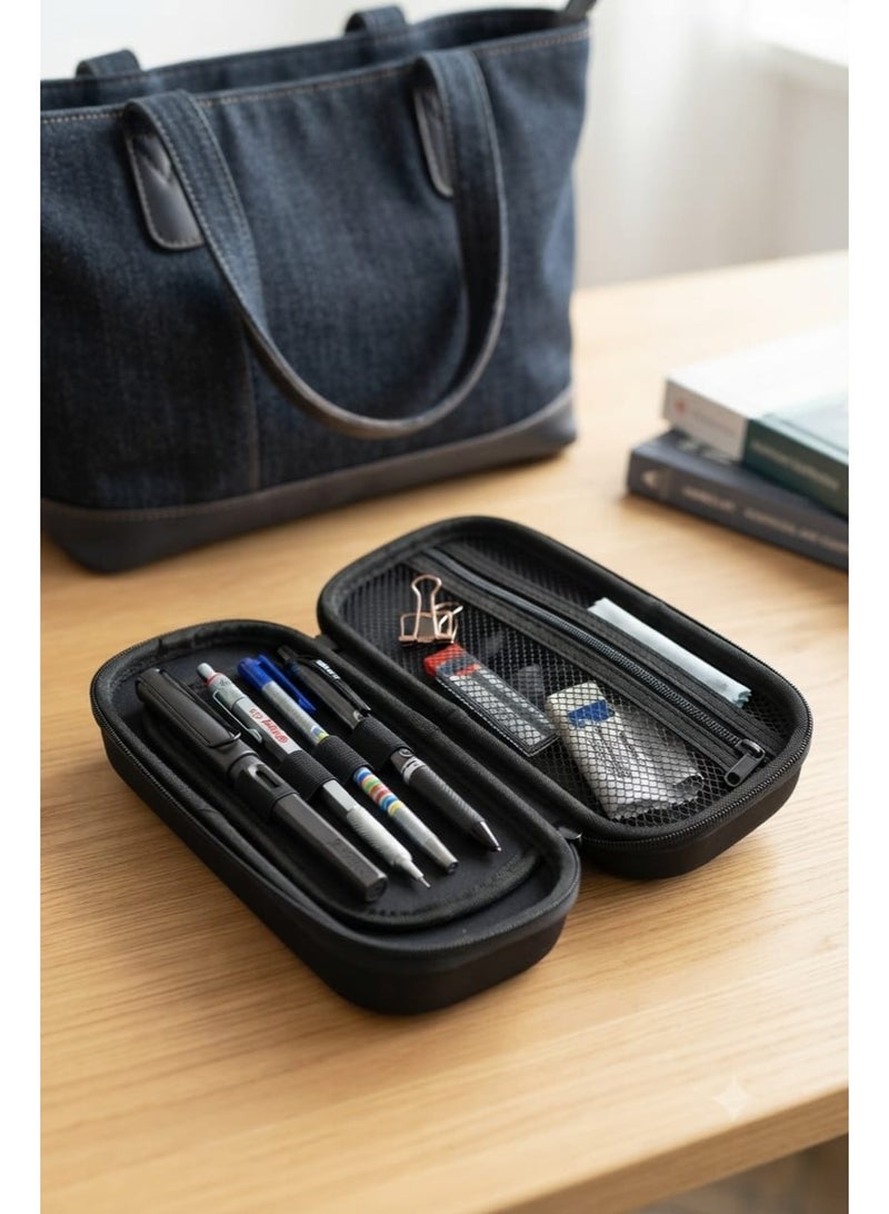 Hard-sided school pencil case with a football design and zipper closure – a bag for organizing and storing stationery. - Image 3