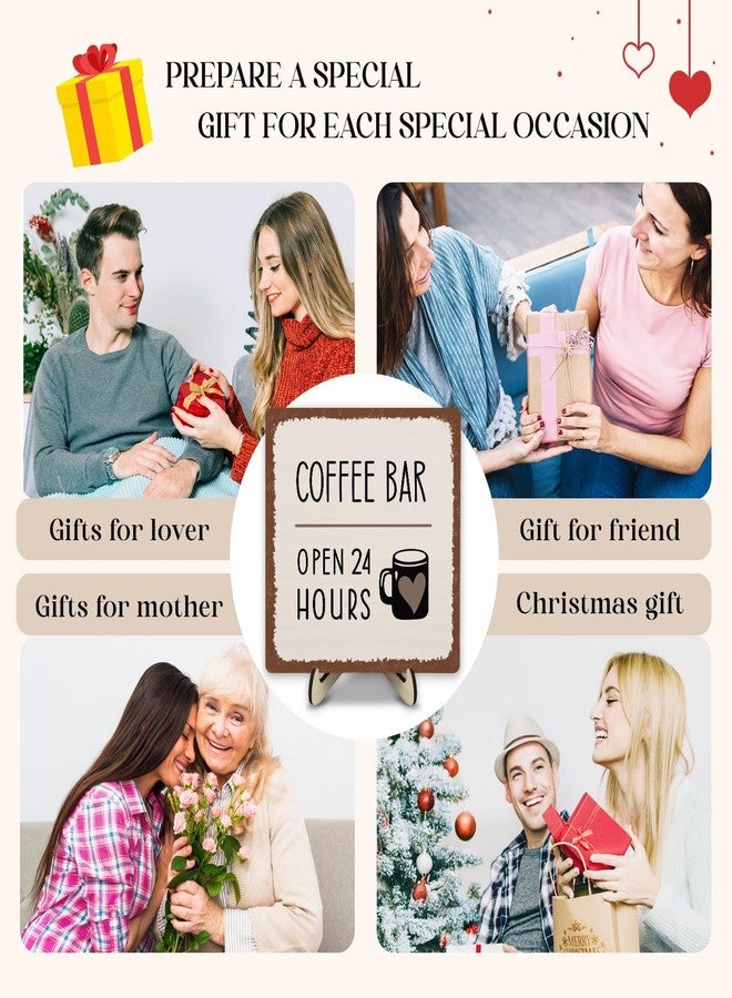 DMADNF Coffee Bar Sign Plaque, Coffee Signs for Coffee Station, Vintage Coffee Sign Decor for Kitchen, Coffee Bar Accessories, Coffee Themed Gifts, Farmhouse Cafe Sign,Coffee Bar Open 24 Hours Decor Signs - Image 5