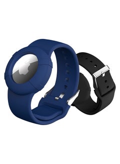 Airtag Wristbands for Kids Soft Silicone Airtag Bracelet Lightweight Waterproof Compatible with Apple Airtag Watch for Children and Toddler 2 Pcs