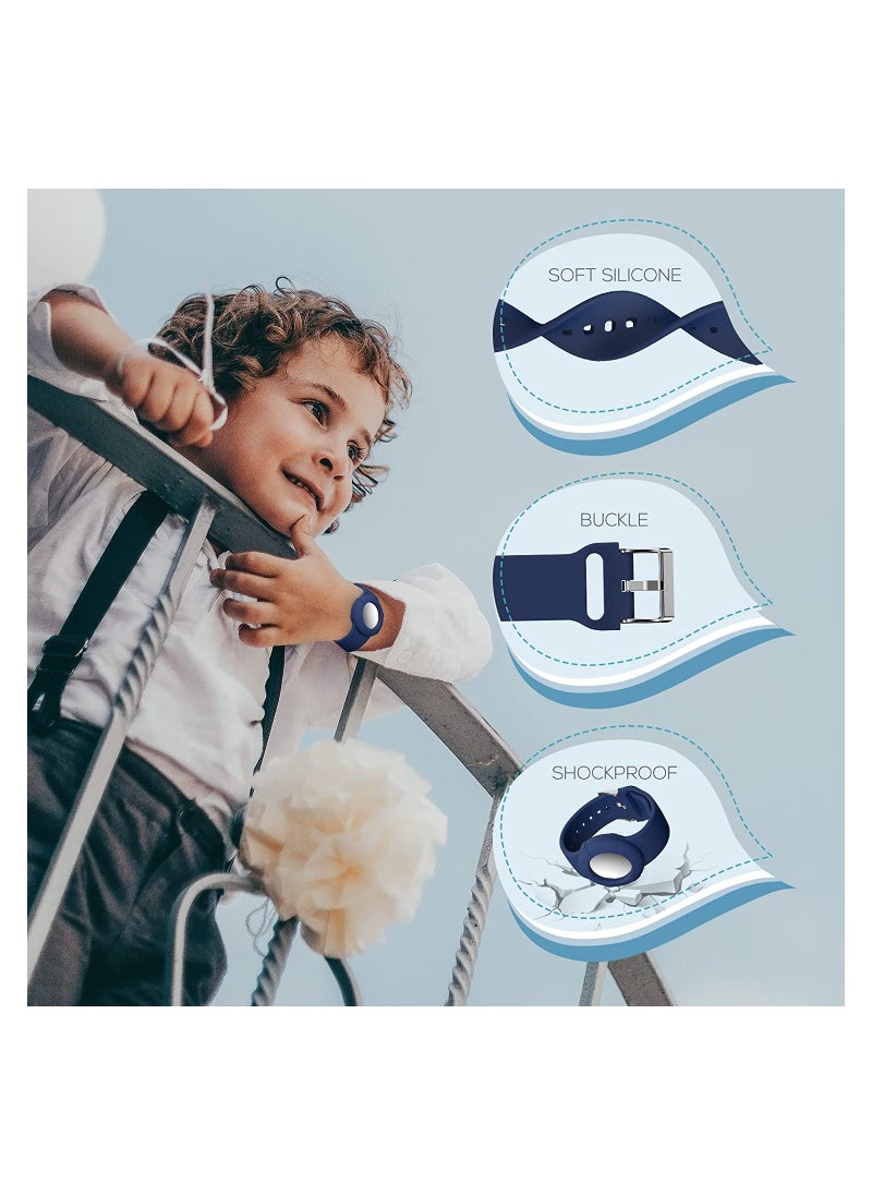 SYOSI - Airtag Wristbands for Kids Soft Silicone Airtag Bracelet Lightweight Waterproof Compatible with Apple Airtag Watch for Children and Toddler 2 Pcs - Image 1