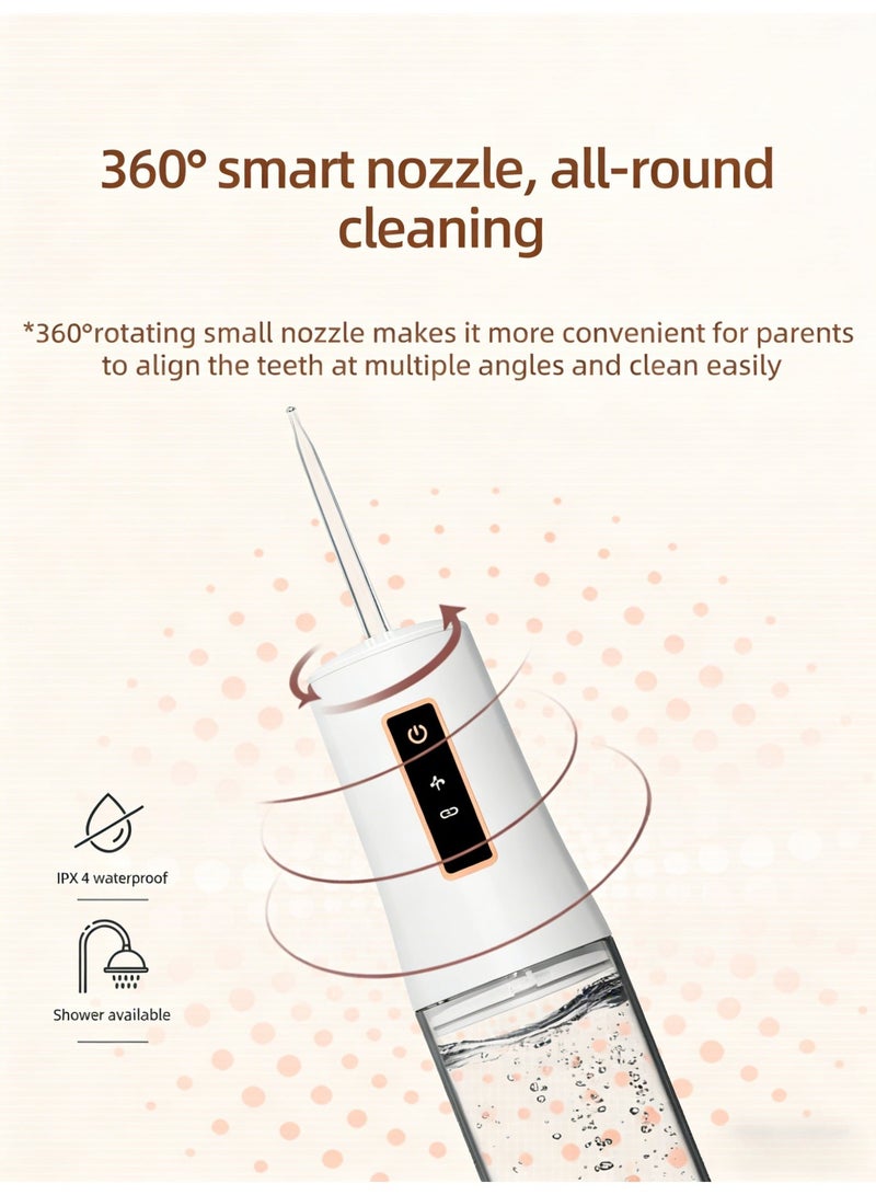 Water Dental Flosser Portable Cordless Oral Irrigator 3 Modes Rechargeable Teeth Cleaner Large Water Tank IPX4 Waterproof 360 Degree Nozzle High Frequency Pulse Flossing for Sensitive Gums Braces Care Home Travel - Image 3