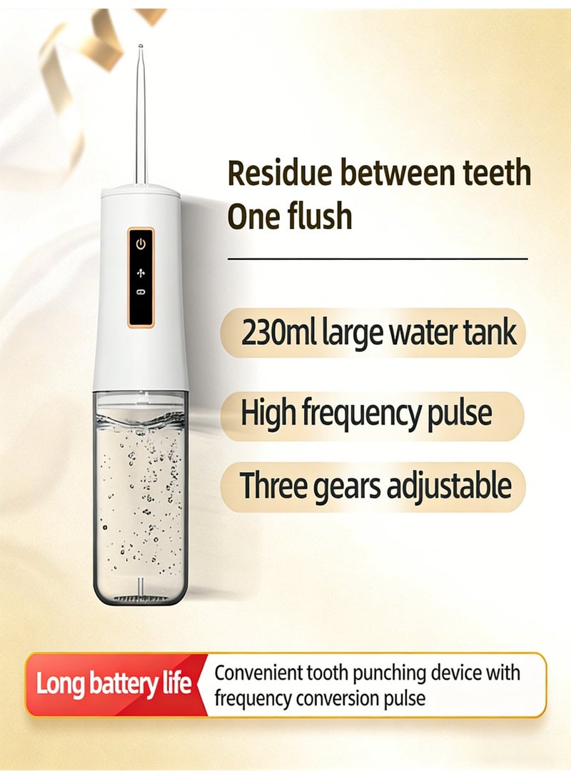 Water Dental Flosser Portable Cordless Oral Irrigator 3 Modes Rechargeable Teeth Cleaner Large Water Tank IPX4 Waterproof 360 Degree Nozzle High Frequency Pulse Flossing for Sensitive Gums Braces Care Home Travel - Image 4