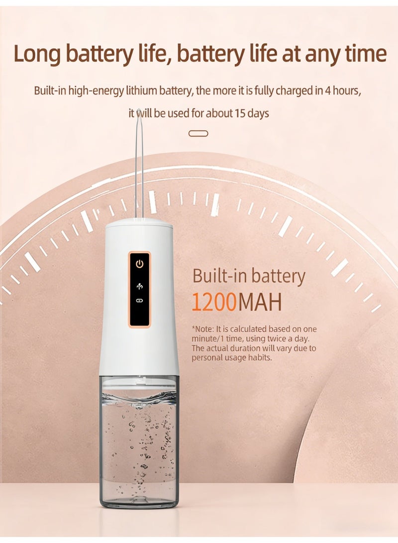 Water Dental Flosser Portable Cordless Oral Irrigator 3 Modes Rechargeable Teeth Cleaner Large Water Tank IPX4 Waterproof 360 Degree Nozzle High Frequency Pulse Flossing for Sensitive Gums Braces Care Home Travel - Image 5
