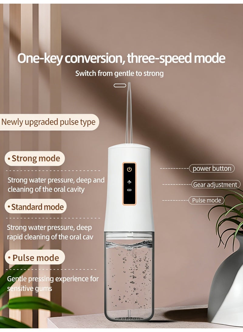 Water Dental Flosser Portable Cordless Oral Irrigator 3 Modes Rechargeable Teeth Cleaner Large Water Tank IPX4 Waterproof 360 Degree Nozzle High Frequency Pulse Flossing for Sensitive Gums Braces Care Home Travel - Image 2