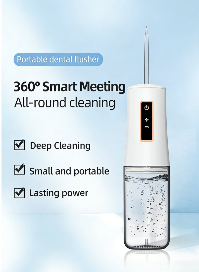 Water Dental Flosser Portable Cordless Oral Irrigator 3 Modes Rechargeable Teeth Cleaner Large Water Tank IPX4 Waterproof 360 Degree Nozzle High Frequency Pulse Flossing for Sensitive Gums Braces Care Home Travel - Image 1