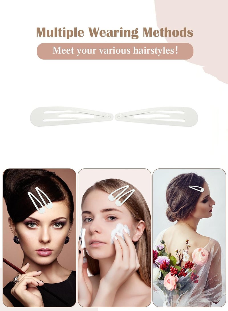 Lelet 20 Pcs White Metal Snap Hair Clips,  2.9 Inch Hair Barrettes Hair Accessories, Tic Tac Hair Clips For Women Girls - Image 3