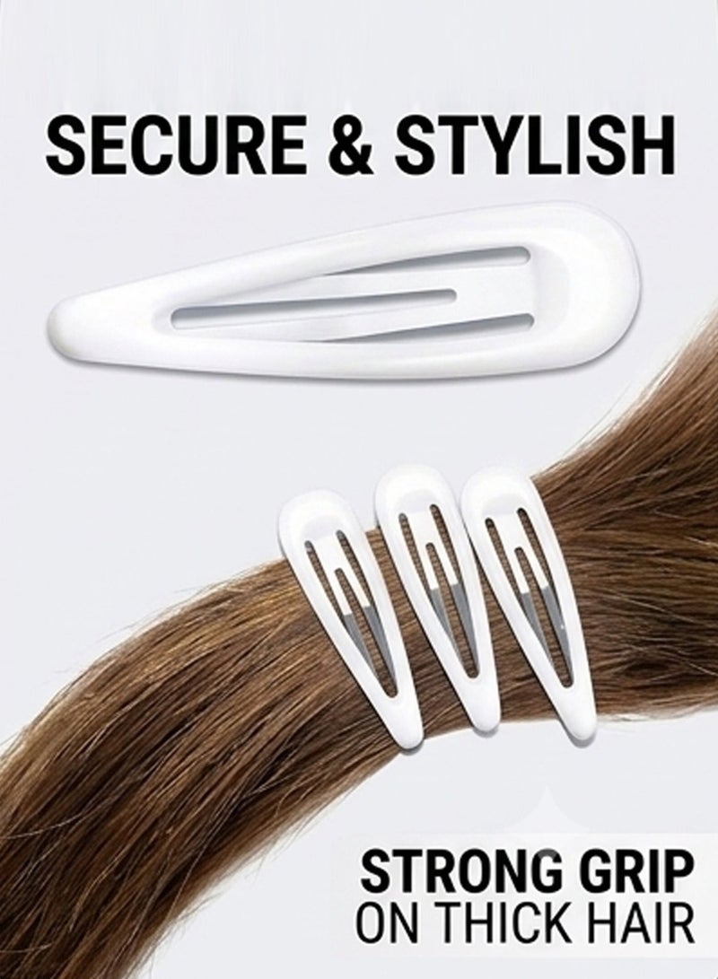 Lelet 20 Pcs White Metal Snap Hair Clips,  2.9 Inch Hair Barrettes Hair Accessories, Tic Tac Hair Clips For Women Girls - Image 4