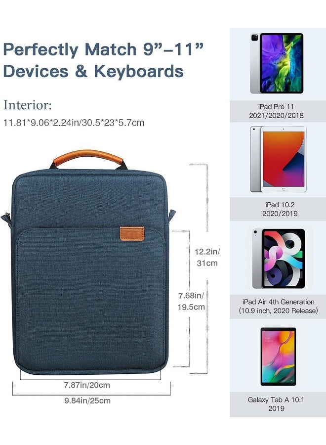 ProElite ProElite Tablet sleeve Bag 9-11inch for iPad 10.2/10.9/Pro 11/Samsung/Lenovo/Galaxy Tab A9 Plus/S8/S9/Realme Pad/Honor Pad/Oppo//Xiaomi Mi pad 6/Redmi Pad,Oneplus Pad, Handle with Shoulder strap, Navy  - Image 2