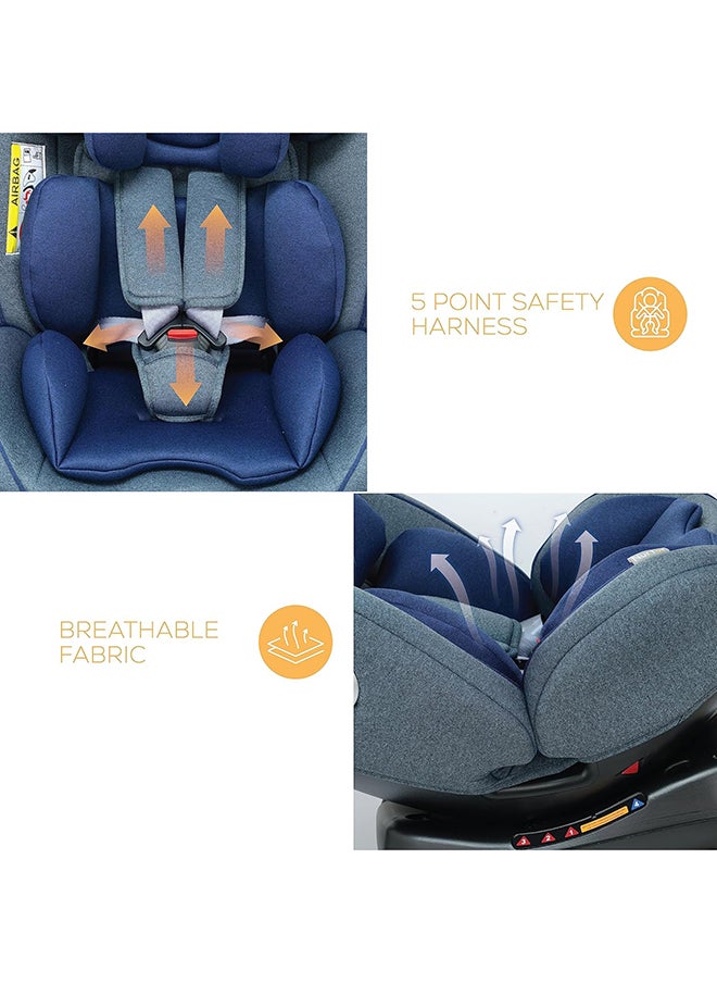 Nurtur - Ultra Baby 4 In 1 Car Seat Isofix 9-Level Adjustable Headrest And Canopy  Upto 36Kg Shiny Blue - Image 1