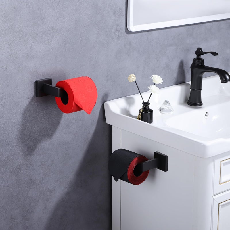LANC Black Toilet Paper Holder  Bathroom Toilet Paper Roll Holder Wall Mounted Modern Matte Black TP Holder for Bathroom Kitchen Washroom Stainless Steel Left and Right 2 Pack  A8807MB-LRP2 - Image 3