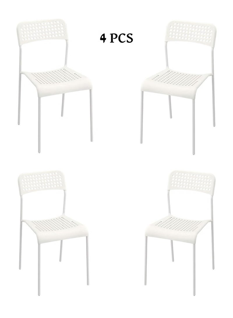 Generic Modern design dining chair set for home and office, consisting of 4 chairs, color: white. 