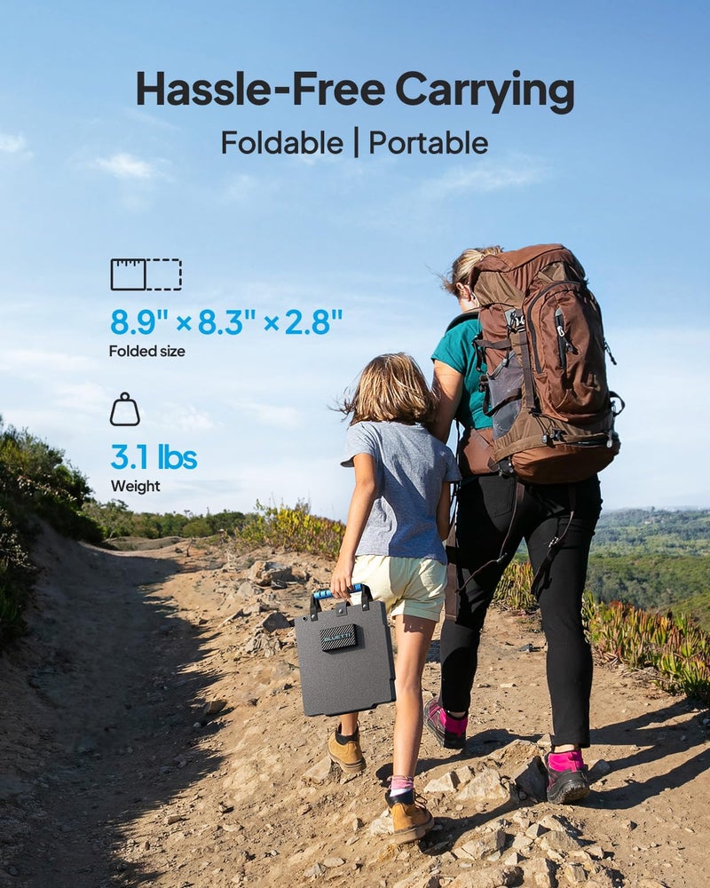 BLUETTI 60W Solar Panel, 60 Watt for Solar Generator Handsfree 1 Handsfree 2 AC2A, Foldable Solar Charger for Hiking, Camping, Travel - Image 4